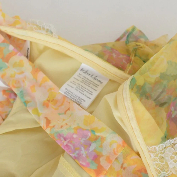 For Love & Lemons Vicki Sheer Tiered Yellow Lace Ruffle Maxi Dress M - Picture 13 of 13